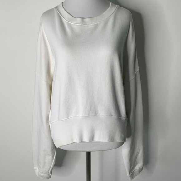 All Saints Tops - All Saints Women's White Wingan Enrico Long Sleeve Sweatshirt Size Medium